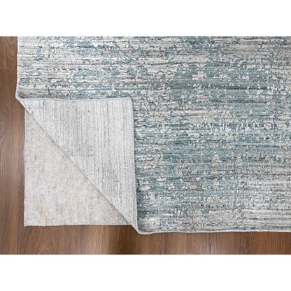 8'3"X10' Gray Hand Loomed Wool And Plant Based Silk Modern Design Rug