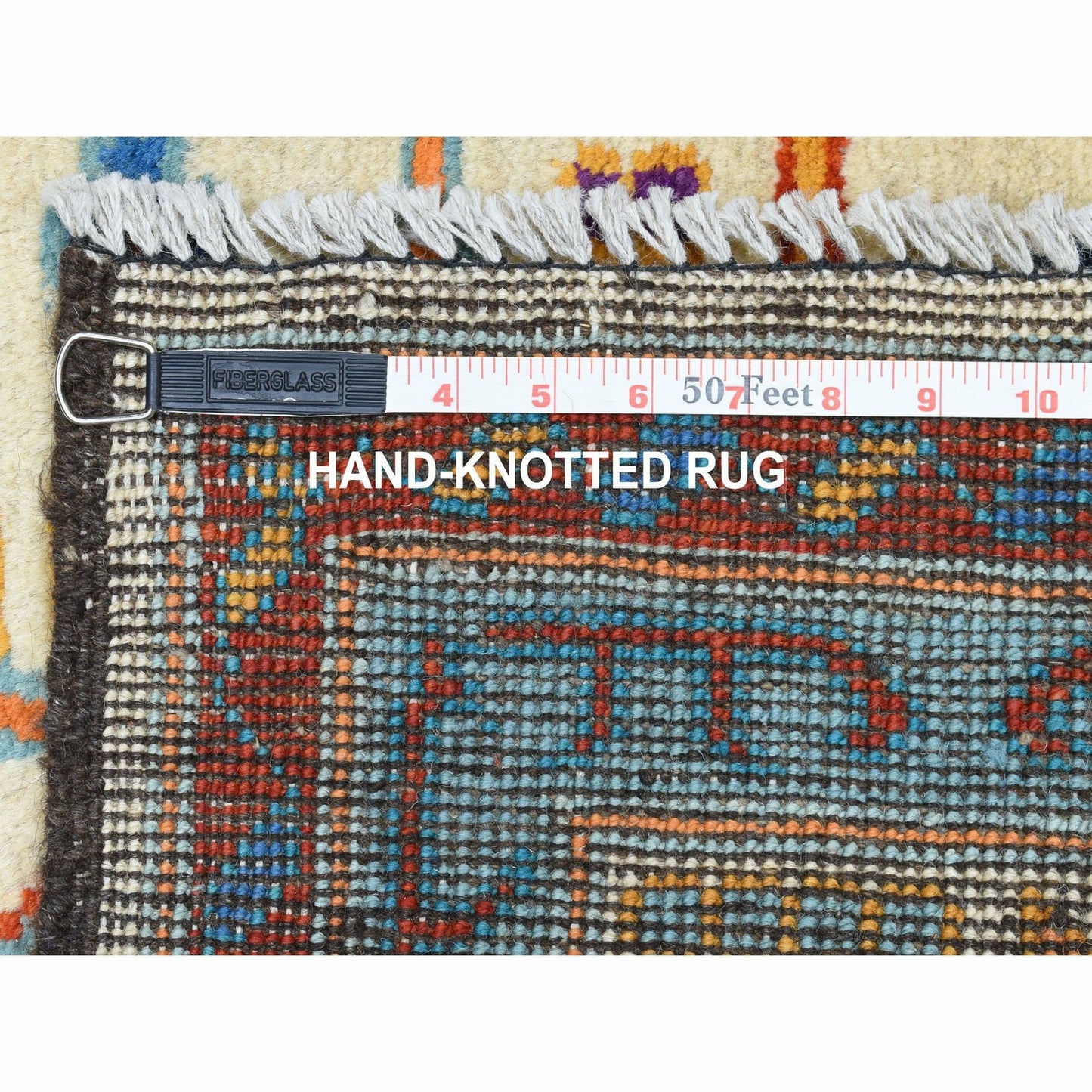 5'8"X7'8" Hand Made Tribal Design Pure Wool Colorful Afghan Village Rug