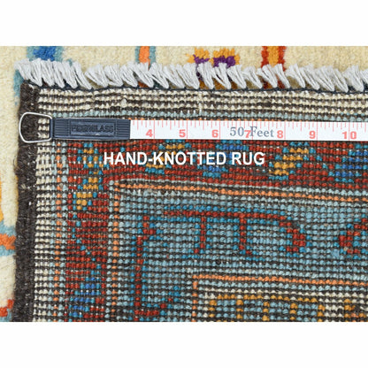 5'8"X7'8" Hand Made Tribal Design Pure Wool Colorful Afghan Village Rug