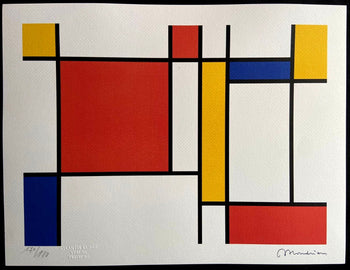 Piet Mondrian Lithograph Coa Signed Stamped