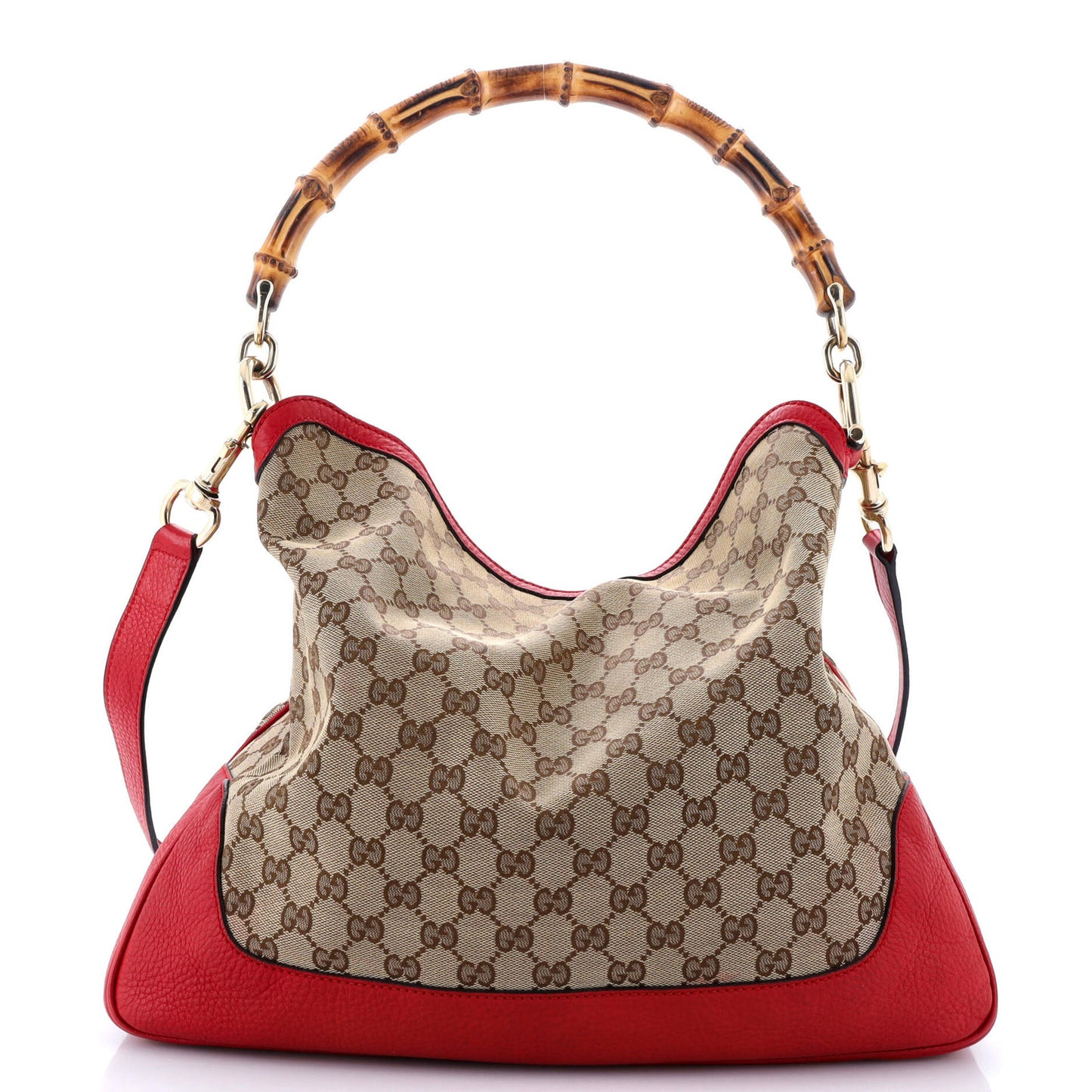 Gucci Diana Bamboo Shoulder Bag Gg Canvas Medium