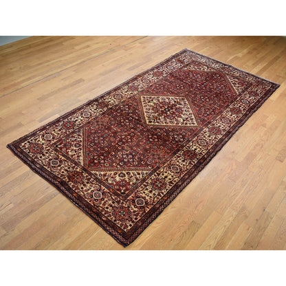 5'3"X11' Red New Zoroastrian Baktiarjoon Wool Hand Knotted Runner Rug