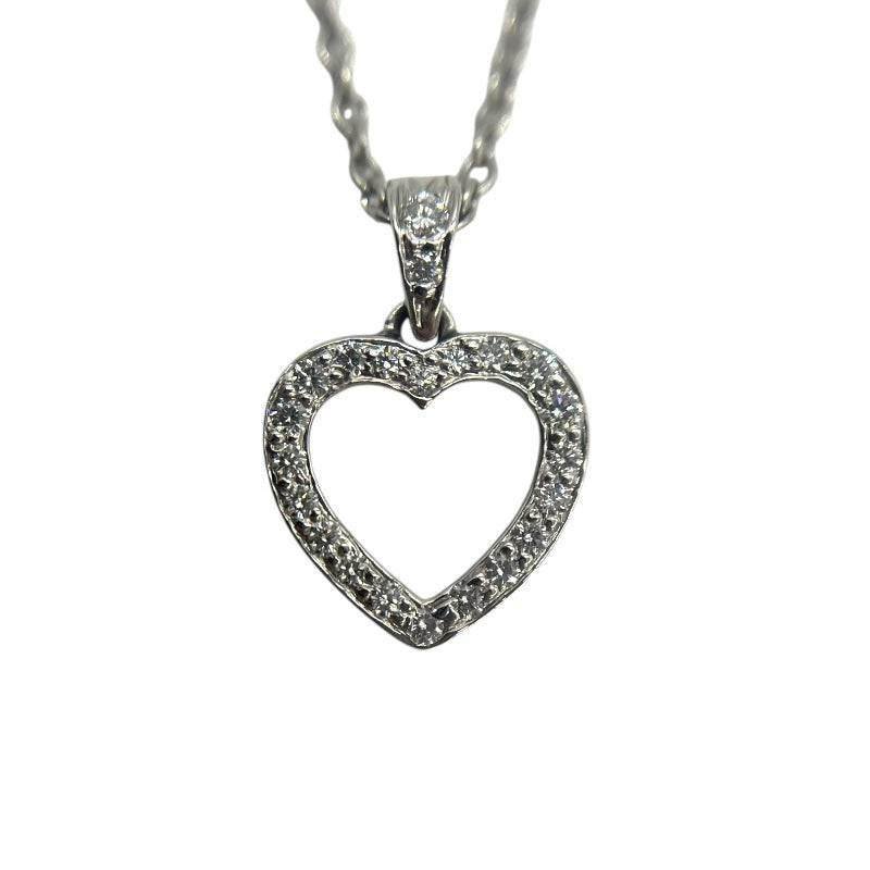 Tiffany & Co. Metro Heart Necklace Pt950 & Diamond