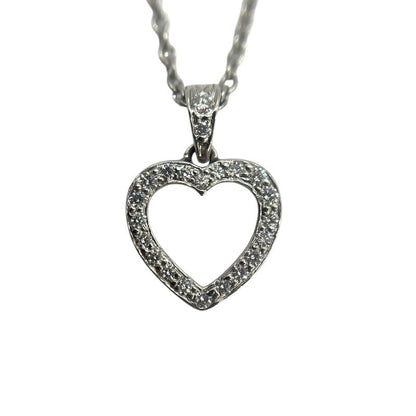 Tiffany & Co. Metro Heart Necklace Pt950 & Diamond