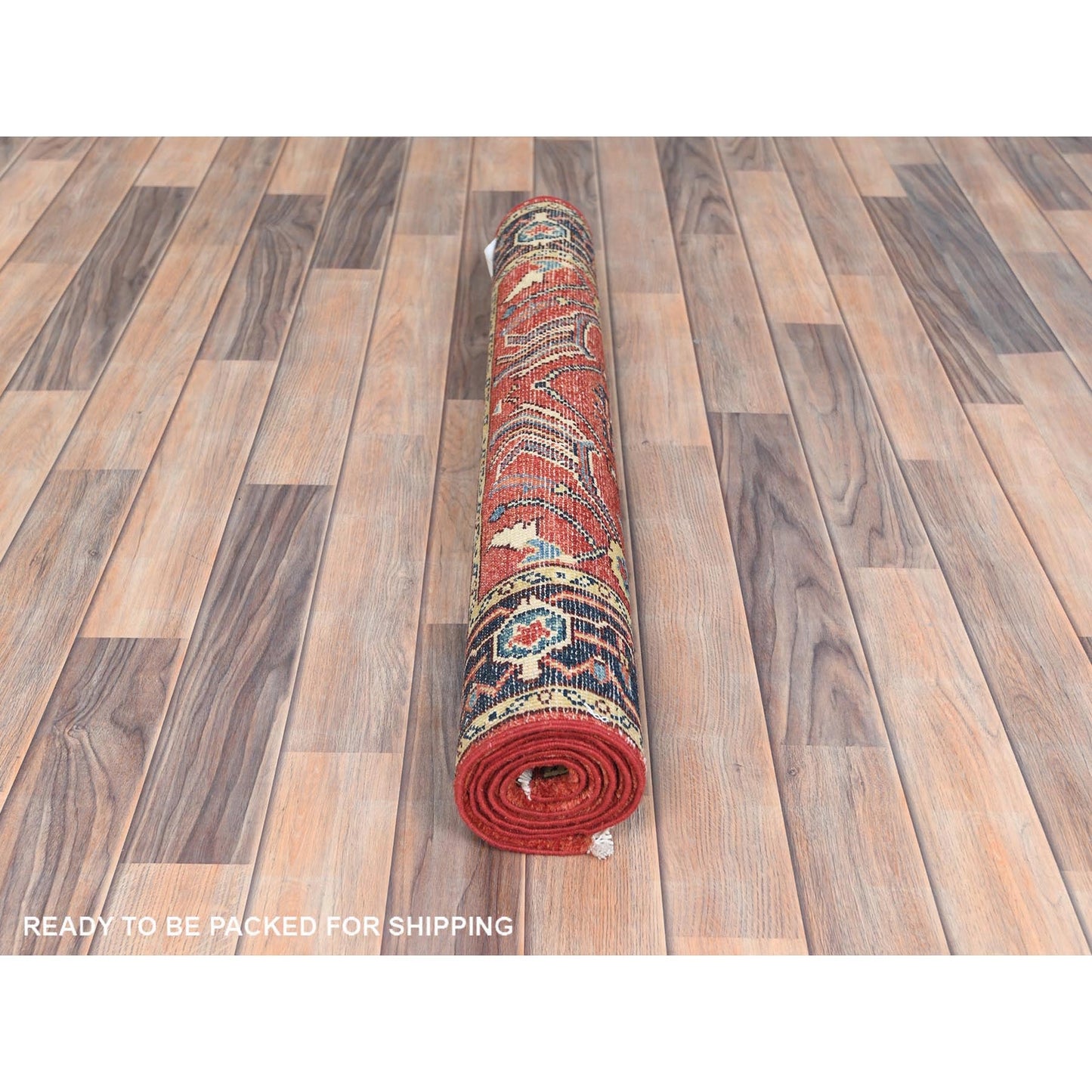 3'X4'10" Red Afghan Peshawar Heris Wool Hand Knotted Oriental Rug