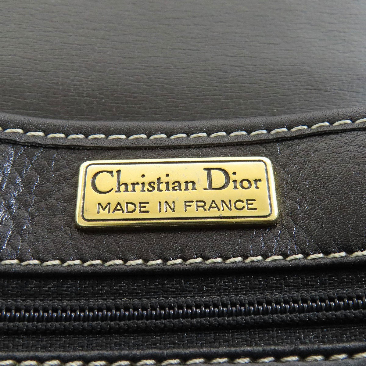Leather CHRISTIAN DIOR logo Shoulder Bag