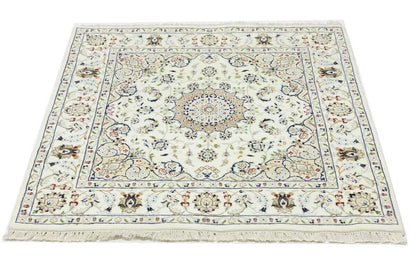 Indo-Nain Oriental Square Rug Vintage Floral