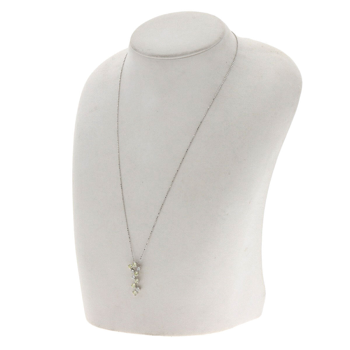 1Ct Diamond Necklace K18 White Gold  3.3G