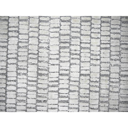 12'4"X15' Ivory Modern Design Wool & Silk Hand Loomed Oversized Rug