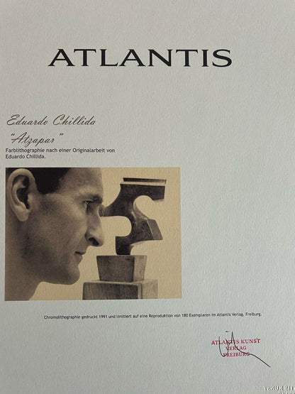 Eduardo Chillida Lithograph Coa Signed Numbered By Hand In 180Ex