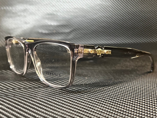 Men's Ve3303 Eyeglasses 57 mm Grey Transparent Rectangle Versace