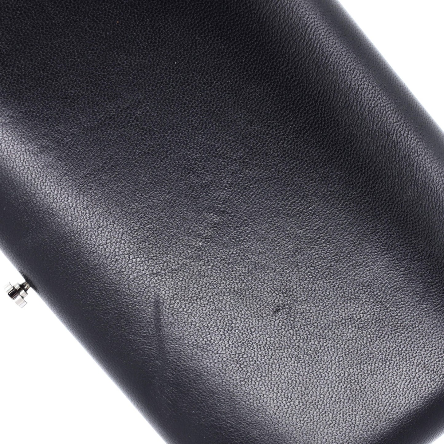 Prada Logo Convertible Chain Box Clutch Leather