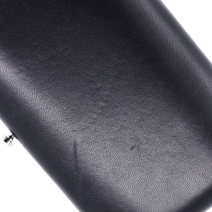 Prada Logo Convertible Chain Box Clutch Leather