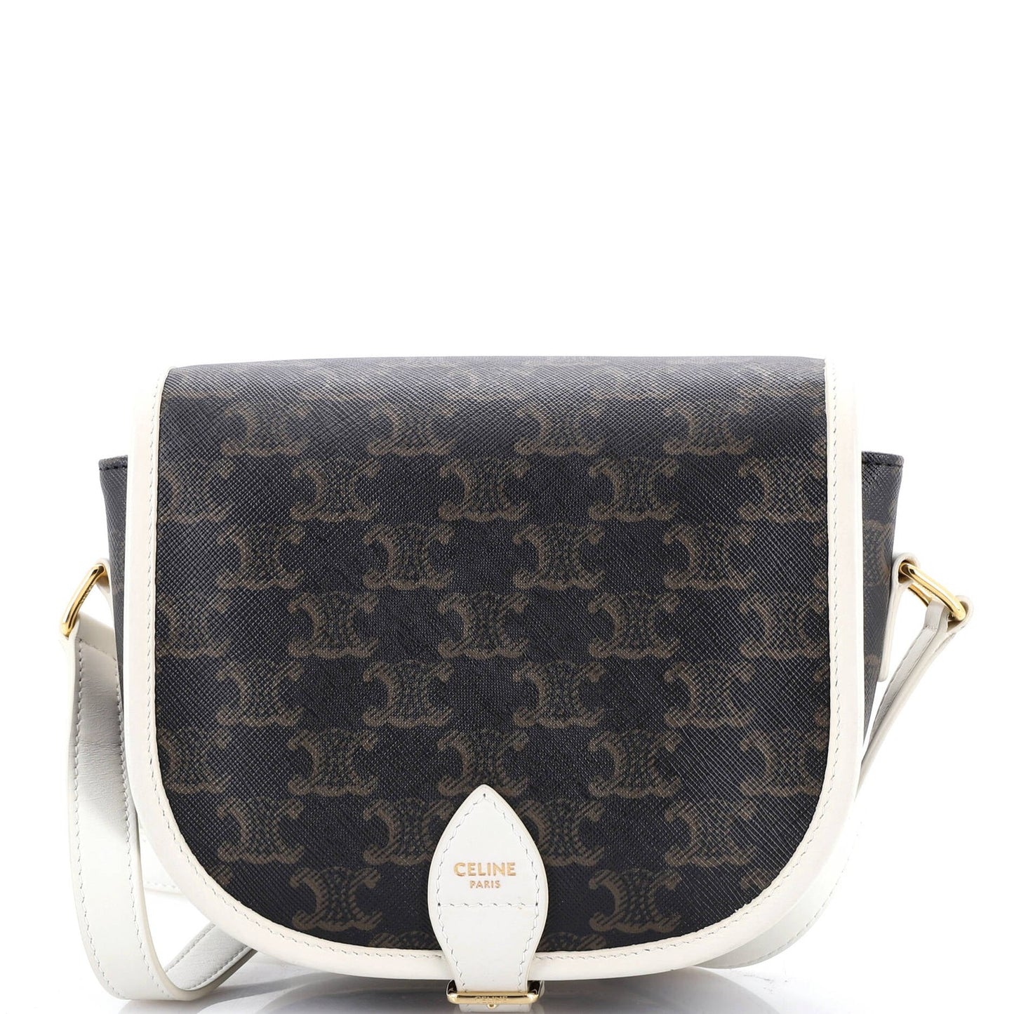 Celine Folco Bag Triomphe Coated Canvas Medium