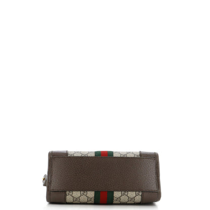 Gucci Ophidia Zip Messenger Bag Gg Coated Canvas With Leather Small