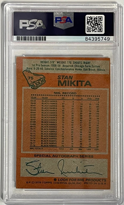 Stan Mikita Autographed 1978-79 Topps Card #75 (Psa)