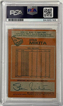 Stan Mikita Autographed 1978-79 Topps Card #75 (Psa)