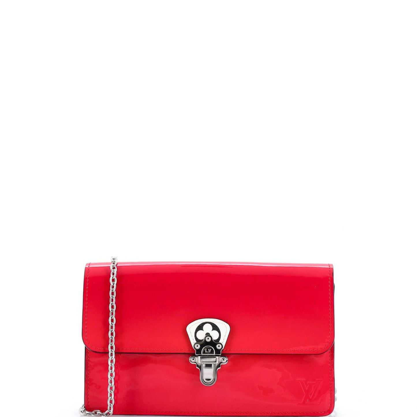 Louis Vuitton Cherrywood Chain Wallet Vernis With Monogram Canvas