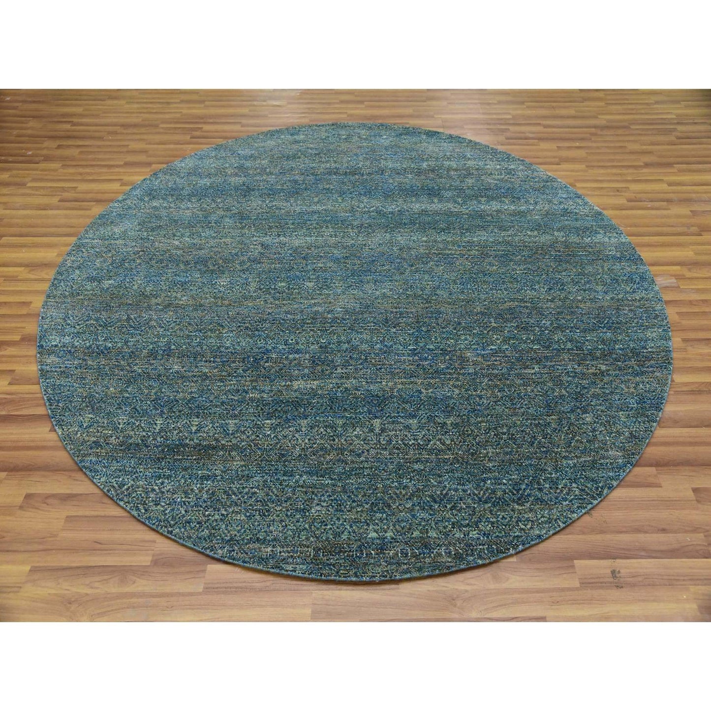 8'X8' Green Hand Knotted Kohinoor Herrita 100% Wool Round Oriental Rug