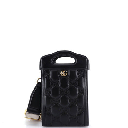 Gucci Top Handle Crossbody Bag Gg Matelasse Leather Mini