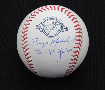 Stump Merrill Signed/Auto Yankees 100Th Oml
