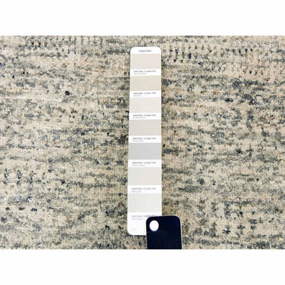 8'X10'1" Beige Hand Knotted Wool Organic Salt And Pepper Design Rug