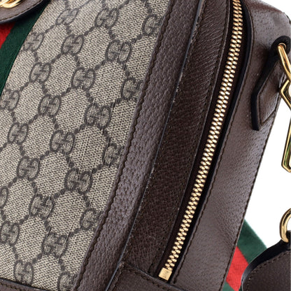 Gucci Ophidia Zip Around Camera Bag Gg Coated Canvas Small