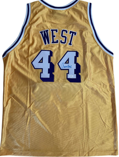 Jerry West Autographed Los Angeles Lakers Custom Gold Jersey (Jsa)