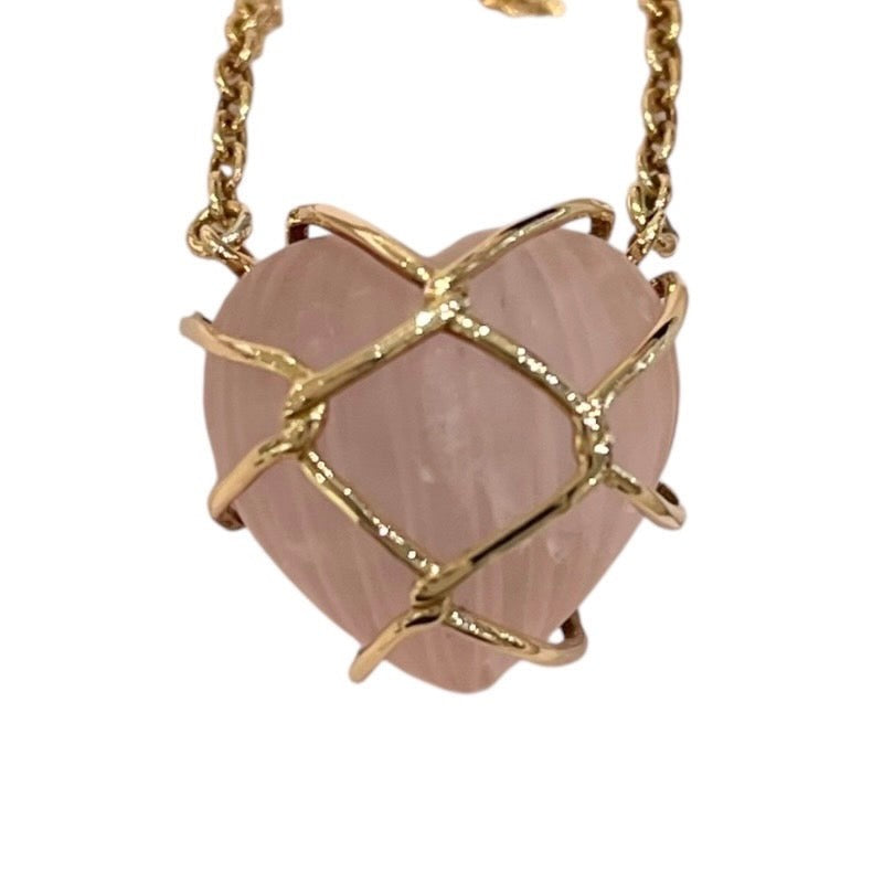 Christian Dior Rose Necklace 750 Rose Quartz