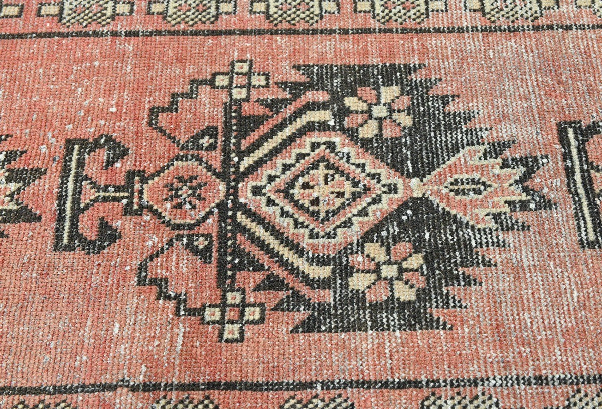 4X6'5 Distressed Antique Tribal Oriental Rug Muted Farmhouse Wool Carpet