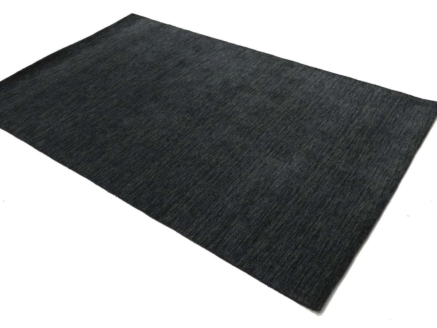 Charcoal Solid Hand-Loomed 5X8 Gabbeh Wool Rug