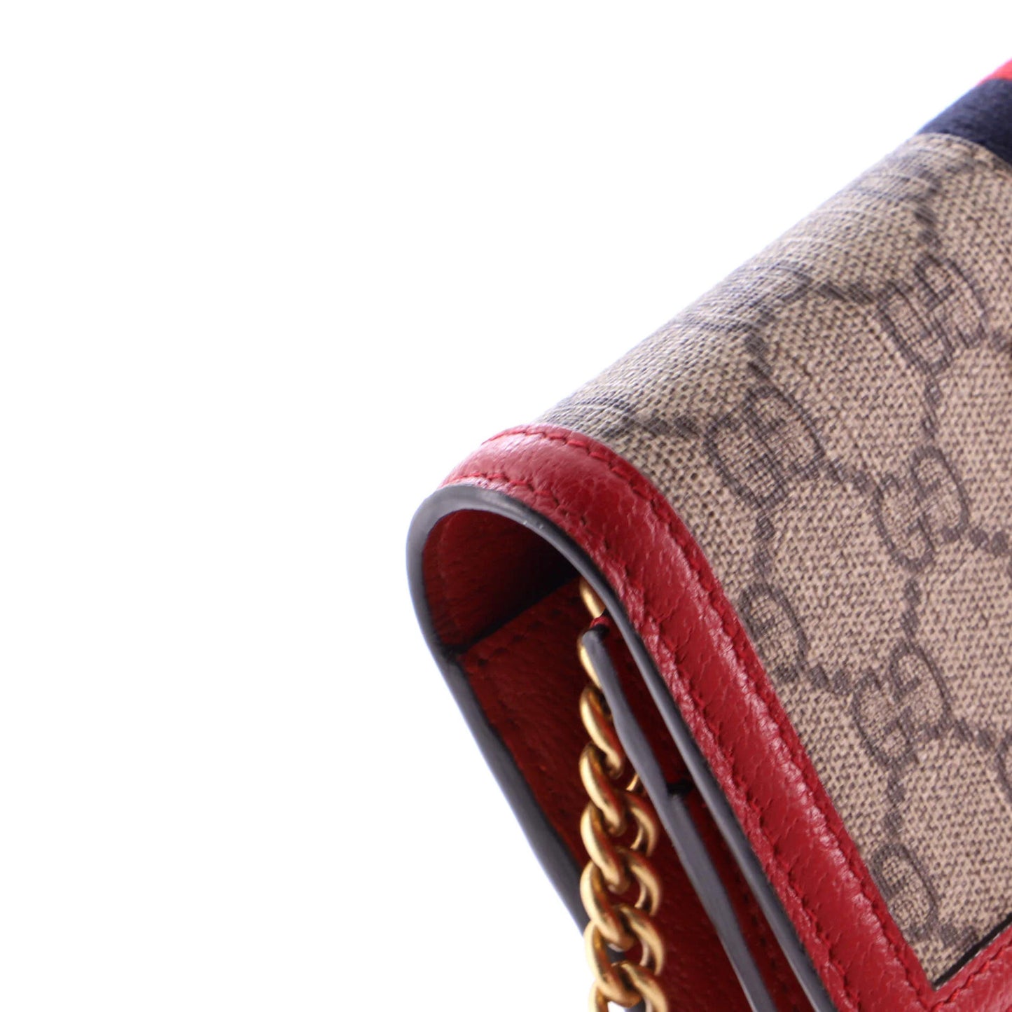 Gucci Queen Margaret Chain Wallet Gg Coated Canvas Mini