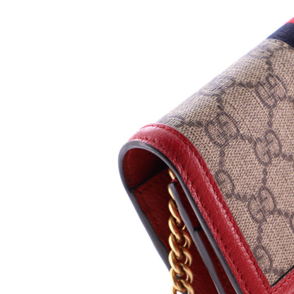 Gucci Queen Margaret Chain Wallet Gg Coated Canvas Mini