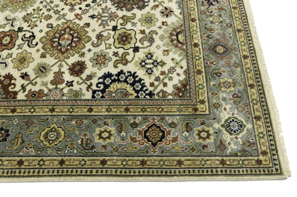 Wool Oriental Rug Geometric Style Carpet Farmho