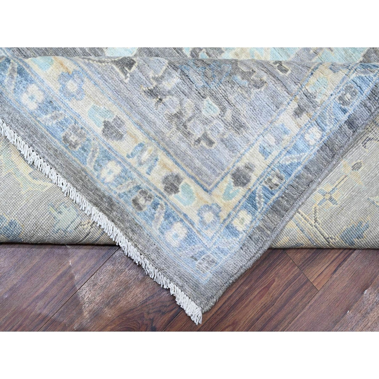 10'X13'6" Kendall Charcoal Gray Peshawar Mahal Design Hand Knotted Rug