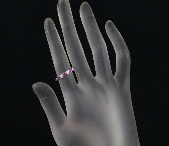 Tiffany&Co. Ring Forever Band Pink Sapphire Diamond Half Us4.5 Pt950