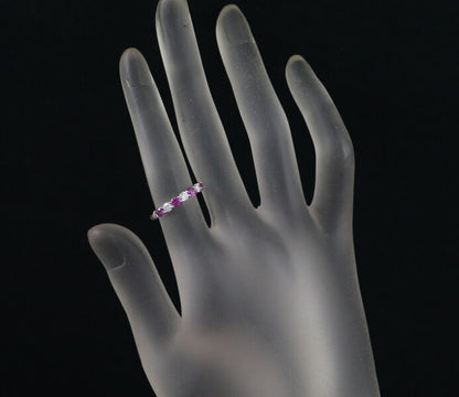 Tiffany&Co. Ring Forever Band Pink Sapphire Diamond Half Us4.5 Pt950