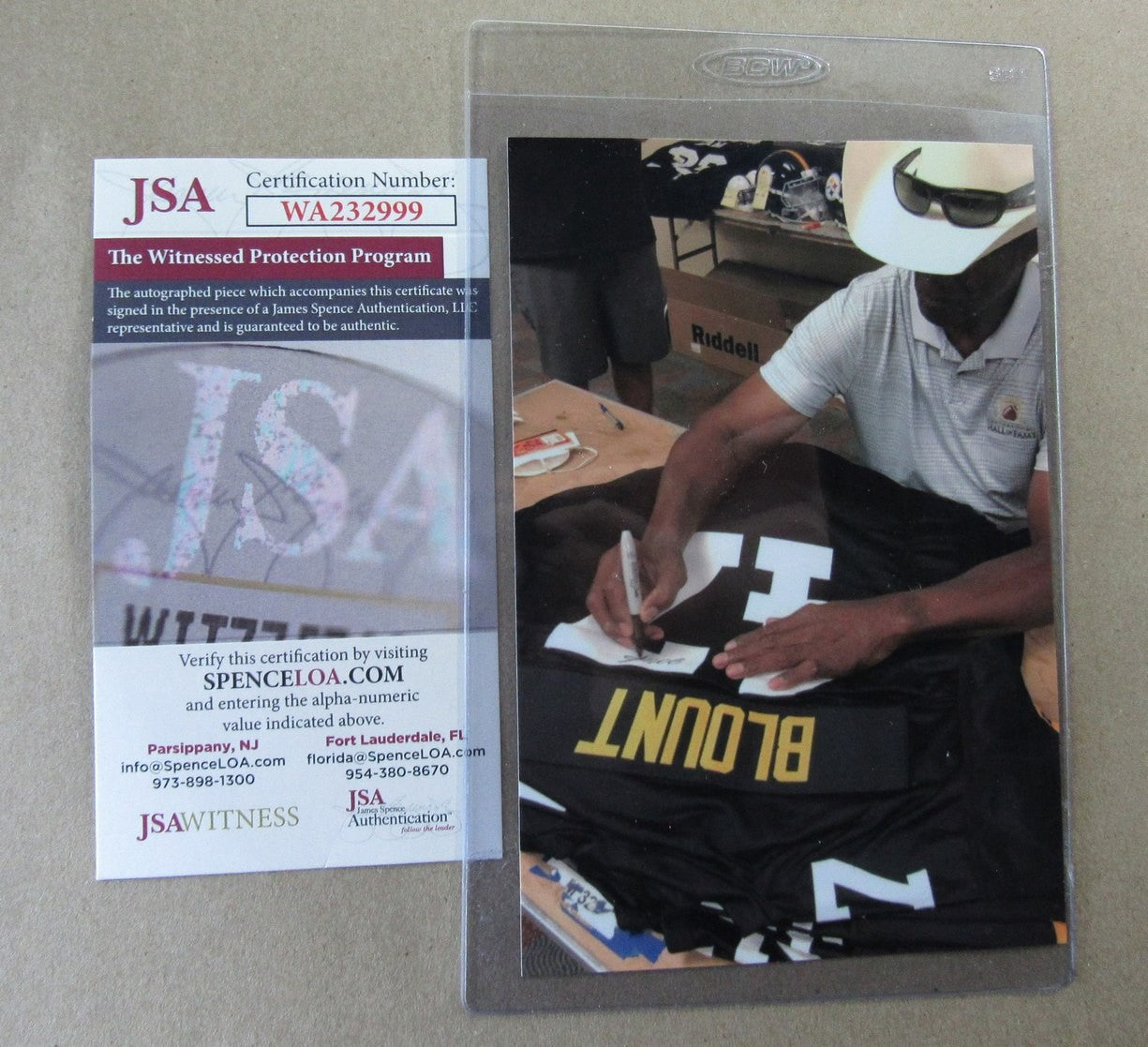 Mel Blount Hof Signed/Autographed Black Steelers Jersey Framed Jsa 200951