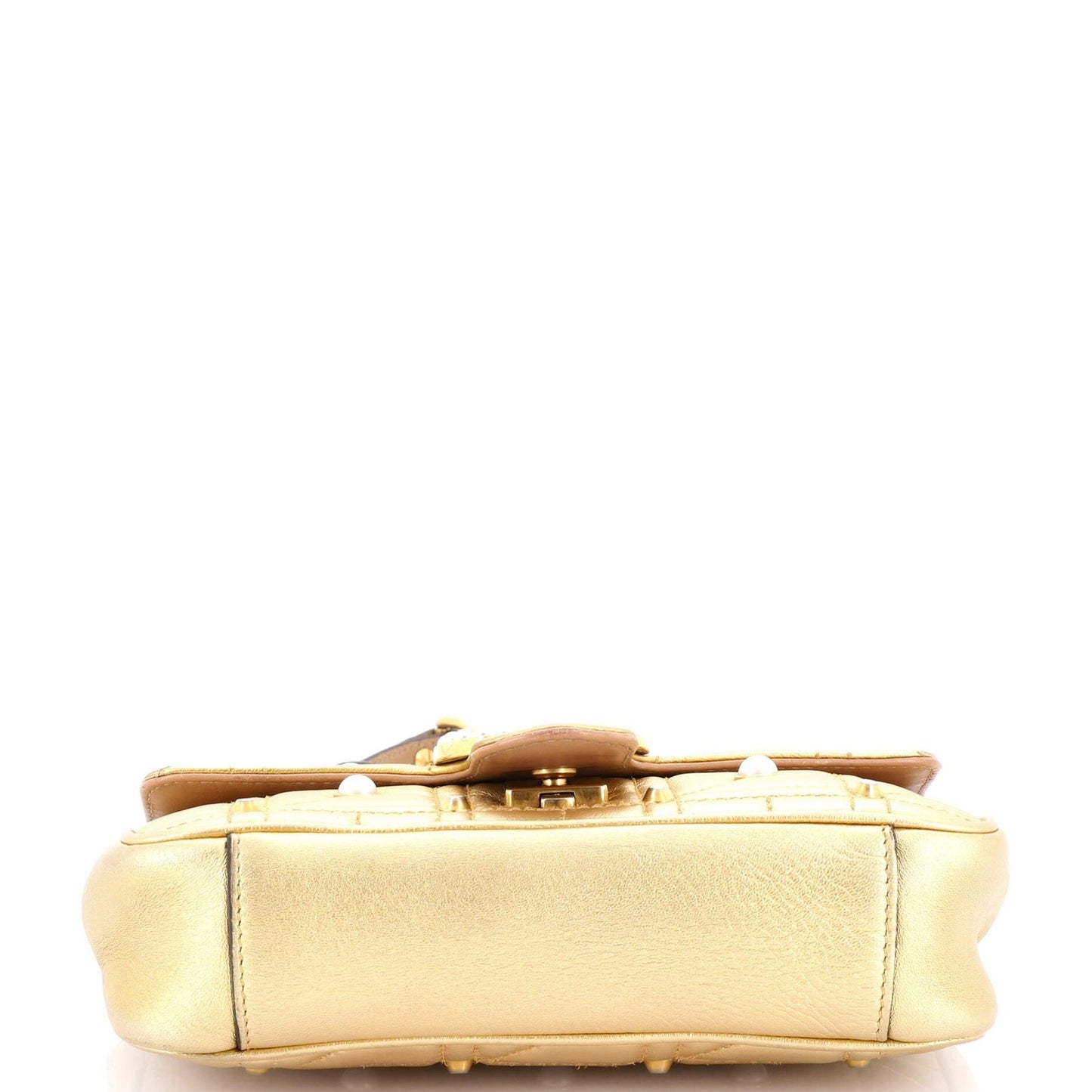 Gucci Pearly Gg Marmont Flap Bag Embellished Matelasse Leather Mini