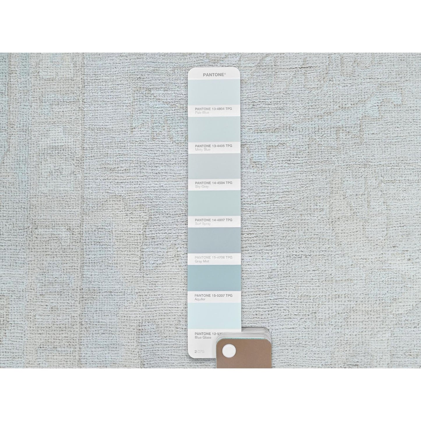 8'2"X9'6" Gray Wool Hand Knotted White Wash Peshawar Chobi Oriental Rug