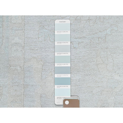 8'2"X9'6" Gray Wool Hand Knotted White Wash Peshawar Chobi Oriental Rug