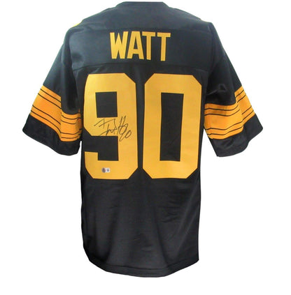 T.J. Watt Signed/Autographed Black Custom Jersey