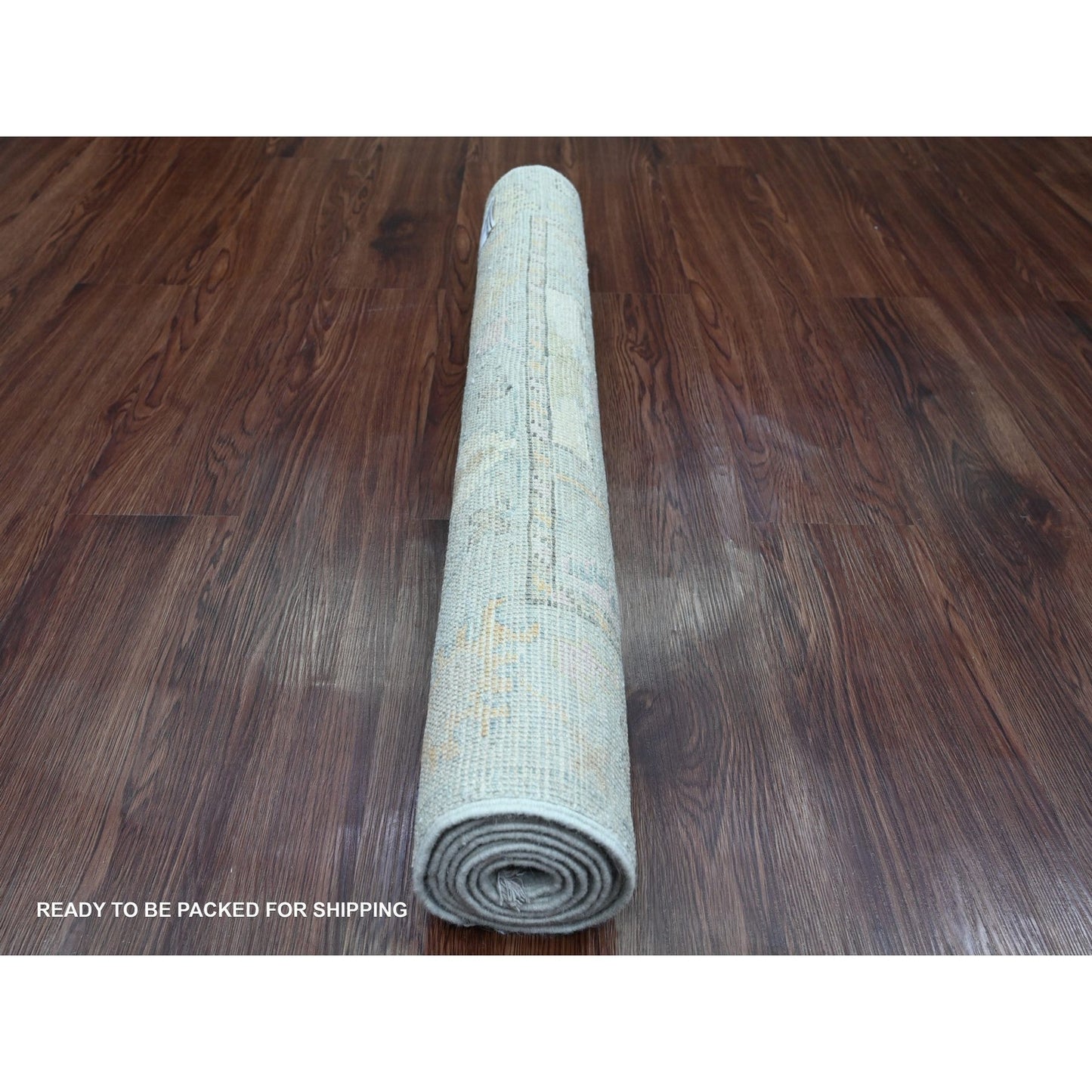 3'1"X6' Coin Gray Afghan Angora Oushak Leaf Design Hand Knotted Wool Rug