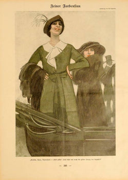 Simplicissimus 1913 By Marcello Dudovich Feiner Farbenfin On Linen Original