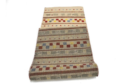 Handmade Stripes Tribal Indo-Gabbeh Runner Rug