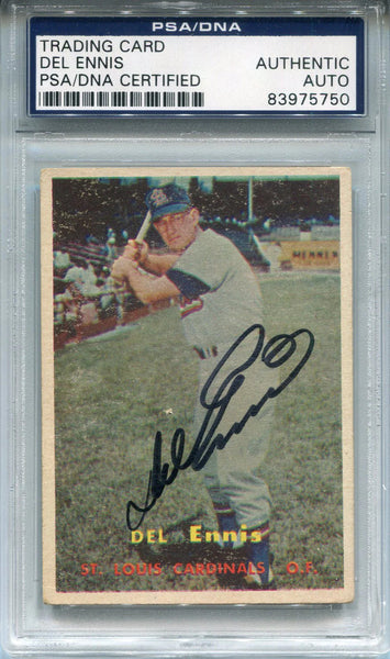 Del Ennis Autographed 1957 Topps Card (Psa)