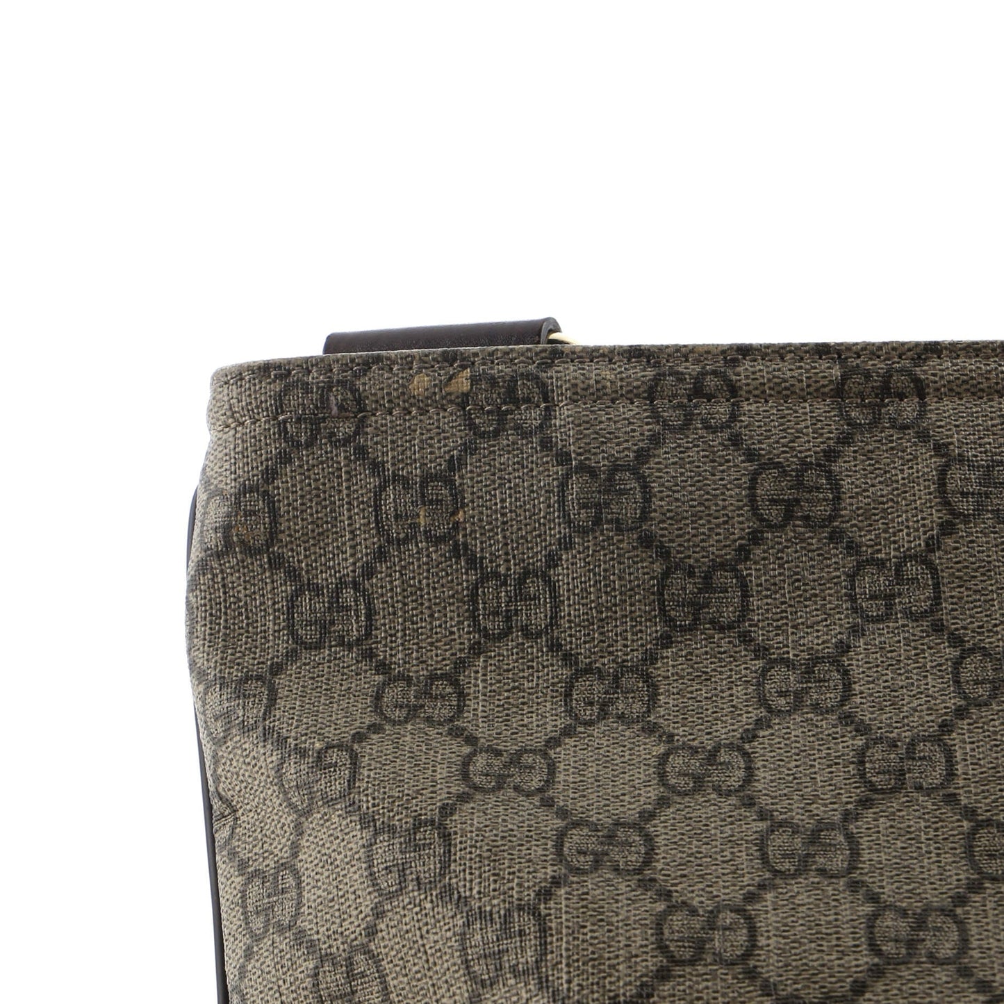Gucci Zip Top Messenger Bag Gg Coated Canvas Large