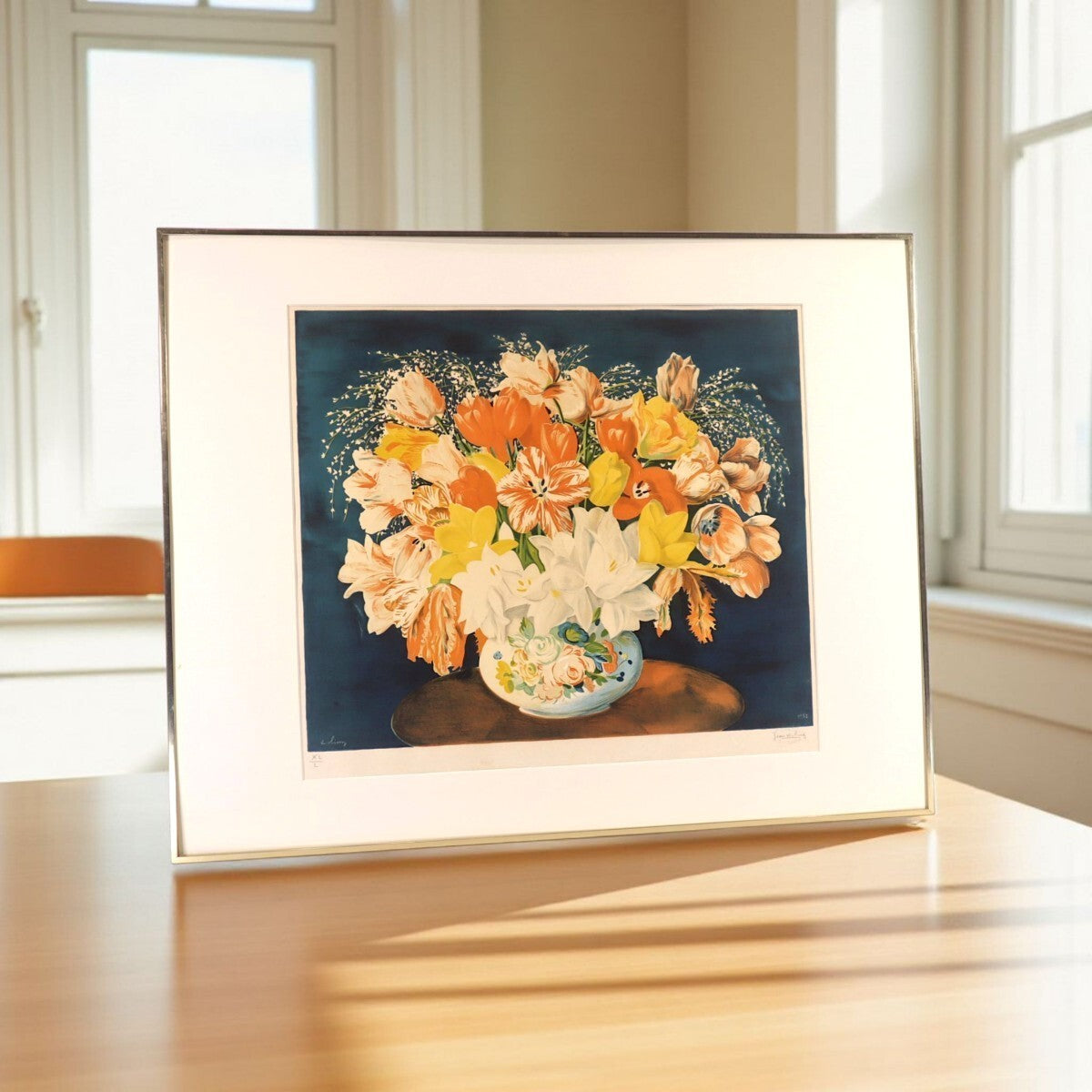 Mois Kisling Large Bouquet Of Tulips 1952 Lithograph Signed Jean Kisling Ed50