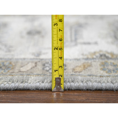 Rug 6'x11'9" Stargazer Gray Karajeh Geometric Hand Knotted Wide Runner