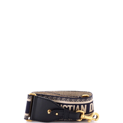 Christian Dior Logo Shoulder Strap Embroidered Canvas
